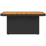  Vrtna miza črna 100x55x73 cm poli ratan in akacijev les | Shoptok.si
