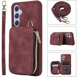INORCO Za iPhone 14 Plus PU usnjena torbica za denarnico s stojalom R61 Teksturni ovitek za telefon s posekanim šivom, (22035432) Cene