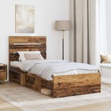  Krevetna konstrukcija Staro drvo 75 x 190 cm Čvrsto borovo drvo | shoptok.hr