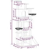  Penjalica za mačke sa stupovima za grebanje svjetlosiva 191 cm | shoptok.hr