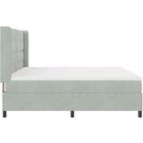 Box Postelja z vzmetnico Svetlo siva 200x200 cm Žamet, (22050940) | Shoptok.si