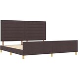  Krevetna konstrukcija Tamno smeđa 200 x 200 cm tkanina | shoptok.hr