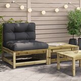 Maison Chic Vrtni kavč - Zunanji kavč brez naslonjal z blazinami in stolčkom za noge, (22041915) | Shoptok.si