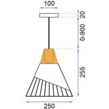 Toolight skandinavska viseća stropna svjetiljka metal APP224-1CP | shoptok.hr