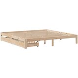 vidaXL Posteljni okvir s predali 180x200 cm trdna borovina, (21336319) | Shoptok.si