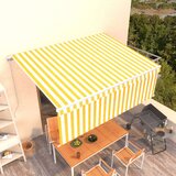 vidaXL Tenda na ručno uvlačenje s roletom 4 x 3 m žuto-bijela Cijene