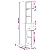 vidaXL Visoka omara siva sonoma 30x42,5x185 cm inženirski les | Shoptok.si