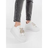 Shelvt White platform sneakers decorated with a teddy bear | Eponuda.ba