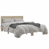vidaXL Okvir za krevet boja hrasta 140x190cm konstruirano drvo i metal Cijene