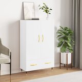 vidaXL Visoka omara visok sijaj bela 69,5x31x115 cm inženirski les Cene