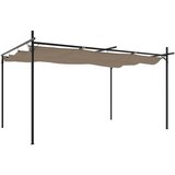 Pergola s pomičnim krovom smeđesiva 395x292x230 cm | Eponuda.ba