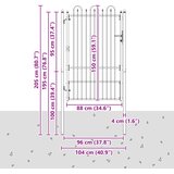  Ogradna vrata HORST 100 x 150 cm Čelik Crna Može se zaključati | shoptok.hr