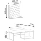 MID.YOU kopalnica bitila 100, bela, barva hrasta, 3-Delno | Shoptok.si