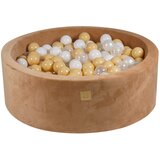 MeowBaby ® okrogli otroški bazeni iz pene H30cm Supersoft Velvet Caramel White/Beige/Prozoren, (20733772) | Shoptok.si