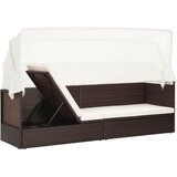  Vrtna sofa s nadstrešnicom smeđa od poliratana | shoptok.hr