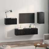 vidaXL Komplet TV omaric s polico Drugo 4 pcs Črni hrast 30.5 x 30 x 60 cm | Shoptok.si