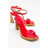 LuviShoes Reina Red Skin Women's Heeled Shoes Cene