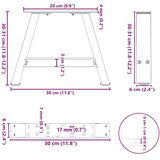  Noge za klubsko mizico v obliki črke A, 2 kosa, antracitne, 30 x (30-31) cm, jeklo | Shoptok.si