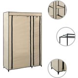 vidaXL zložljiva garderobna omara blago 110x45x175 cm krem | Shoptok.si