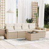  6-dijelni set vrtnih sofa s jastucima bež od poliratana | shoptok.hr