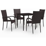  5-dijelni vrtni blagovaonski set smeđe-crni | shoptok.hr
