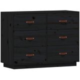  Komoda crna 100 x 40 x 75 cm od masivne borovine | shoptok.hr