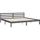  Okvir za krevet s uzglavljem sivi 200 x 200 cm od masivnog drva | shoptok.hr