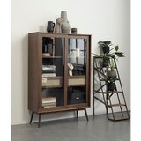 Unique Furniture Tamno smeđa vitrina u dekoru hrasta s kliznim vratima 110x160 cm Barrali – | shoptok.hr