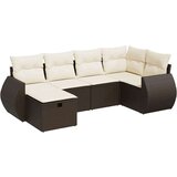 vidaXL 6-dijelni set vrtnih sofa od poliratana s jastucima smeđi | shoptok.hr