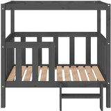 vidaXL Pasja postelja siv 105,5x83,5x100 cm trdna borovina, (20799644) | Shoptok.si