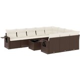 vidaXL 11-dijelni set vrtnih sofa od poliratana s jastucima smeđi | shoptok.hr