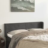  Uzglavlje s ušima tamnosivo 147x16x78/88 cm baršunasto | Eponuda.com