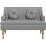 Klupa s jastucima svjetlosiva 113 x 64,5 x 75,5 cm od tkanine | shoptok.hr