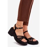 Boto Platform And Wedge Sandals Made Of Eco Suede Black Nendal | ePonuda.com