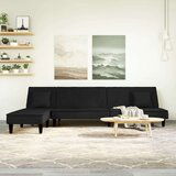  Kutna garnitura na razvlačenje crna 255x140x70 cm baršunasta | shoptok.hr