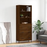 vidaXL Visoka komoda rjav hrast 69,5x34x180 cm inženirski les Cene