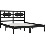  Okvir za krevet od masivne borovine crni 200 x 200 cm | shoptok.hr
