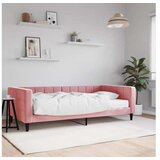 vidaXL Dnevni krevet s madracem ružičasti 100 x 200 cm baršunasti | shoptok.hr