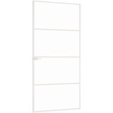 Sobna vrata bijela 93x201 5 cm kaljeno staklo i aluminij tanka | shoptok.hr