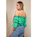 Kesi Blouse over the shoulder dark green | shoptok.hr
