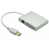FastAsia adapter-konvertor USB 3.0 na HDMI+VGA+DVI+RJ45