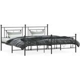 Metalni okvir kreveta uzglavlje i podnožje crni 193x203 cm | shoptok.hr