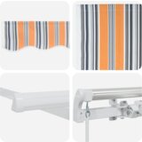 vidaXL Ručno uvlačivo sjenilo s narančastim prugama 600x300 cm | shoptok.hr