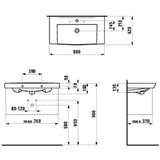 Laufen H8109570001041 Pro Nordic 80 x 42 cm pravokotni vgradni keramični umivalnik z odprtino za armaturo | Shoptok.si