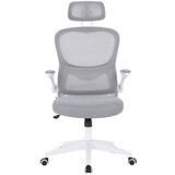 CARRYHOME pisarniški stol kovina, umetna masa, tekstil siva, bela | Shoptok.si