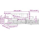  Set vanjskih sofa s jastukom Prirodna i bež 249 x 162,5 x 73 cm | shoptok.hr