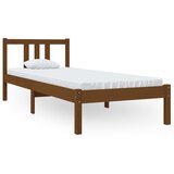 The Living Store Posteljni okvir medeno rjav iz trdnega lesa 75x190 cm - Posteljni Okvir, (21529298) | Shoptok.si