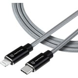 TACTICAL Aramid ekstra čvrst kabel USB-C/Lightning MFI - 1m - Siva KP31195 | shoptok.hr