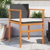 Maison Chic Vrtni stoli - Stol za vrt z blazinami 2 kosa črn poli ratan in trden les JS2119, (21876815) | Shoptok.si