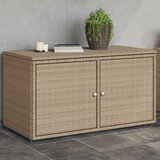  The Living Store Vrtna omara za shranjevanje bež 110x55x60,5 cm poli ratan - Vrtna Omara, (21443756) Cene